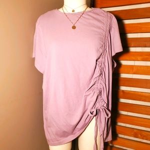 SS0327 3X Smoky purple Drawstring front tee